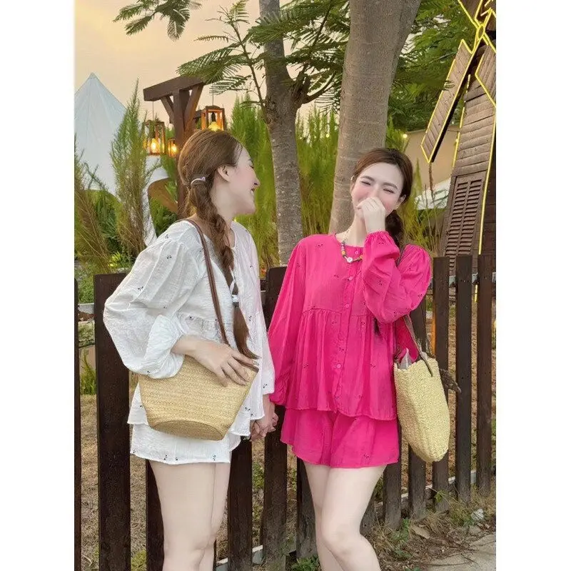 (BigSize 45-90kg) Sét Bộ Nữ  Bộ NƠ Áo Babydoll + QUẦN ĐÙI  Top Women