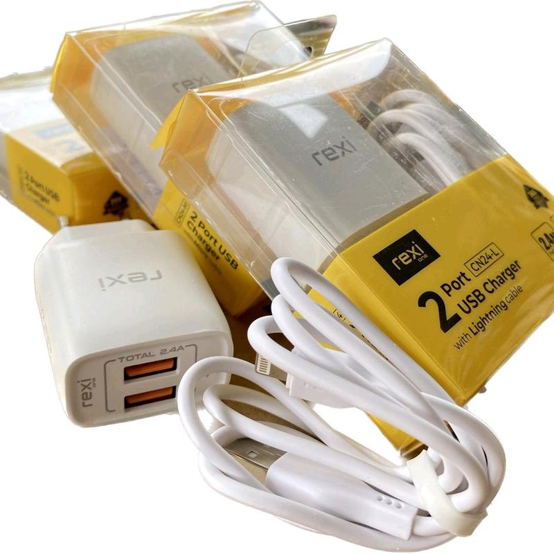 [CN24-L REXI] Charger Dual Port USB with L1ghtning cable 2,4A 2