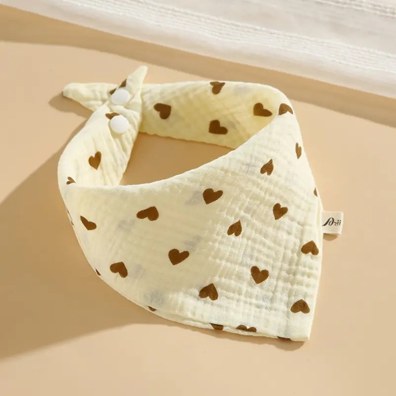 Yếm Muslin Cho Em Bé In Vải, Nút Bấm, Làm Bằng Bông, Khăn Nước Bọt Xếp Mềm, Thích Hợp Cho Trẻ Sơ Sinh, Khăn Quàng cổ Quàng Cổ 0