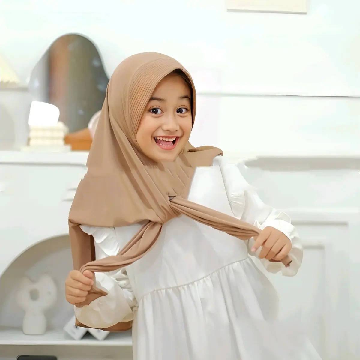 Hijab Segitiga Instan Pad Anak Jersey Untuk Umur 7-13 Tahun // Segitiga instan jersey premium Pashmina