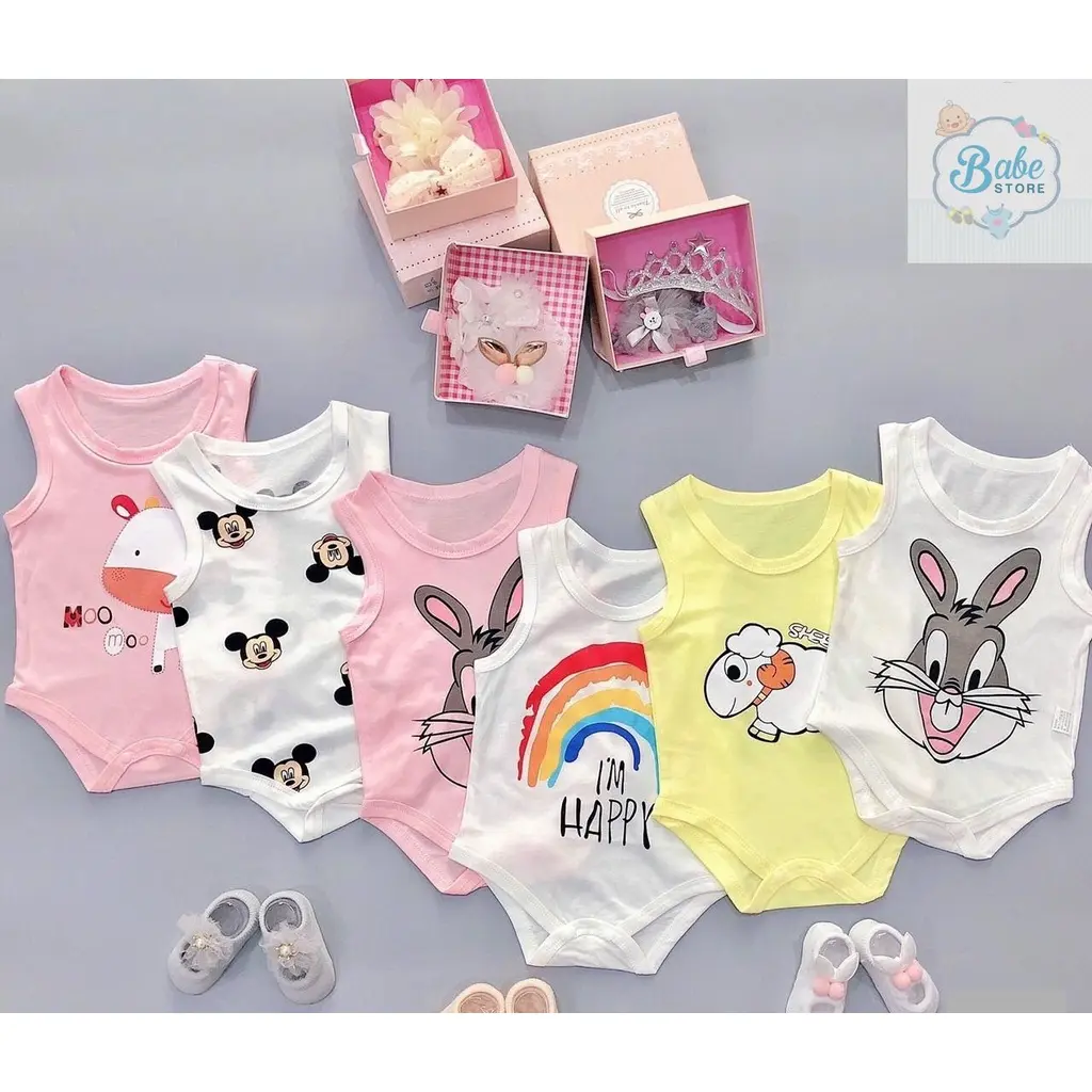 Body suit hoạ tiết dễ thương cho bé sơ sinh 0-18 tháng