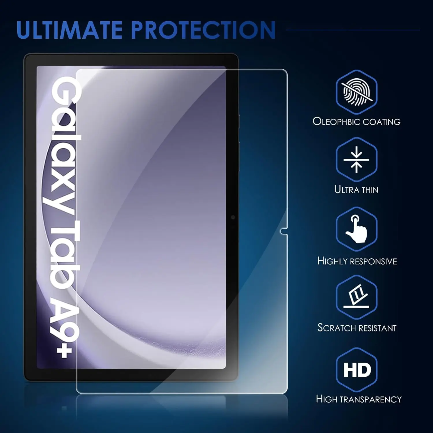 ฟิล์มกระจก นิรภัย สำหรับ ซัมซุง แท็ป เอ9พลัส (2023) Tempered Glass Screen Protector For Samsung Galaxy Tab A9+ (2023) (11.0)