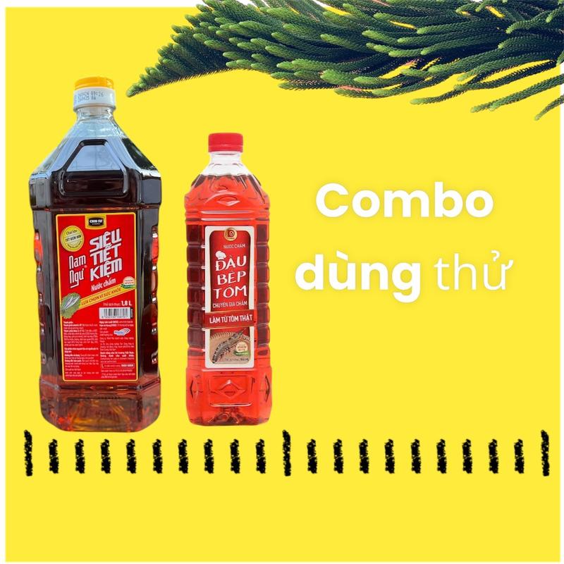 ComBo 2 loại Nước chấm Nam Ngư & Đầu Bếp,chai nam ngư 1,8L,chai đầu bếp 900ml, 2 sản phẩm trong 1 đơn hàng Nước Sốt Gia Vị nuoc dung 1