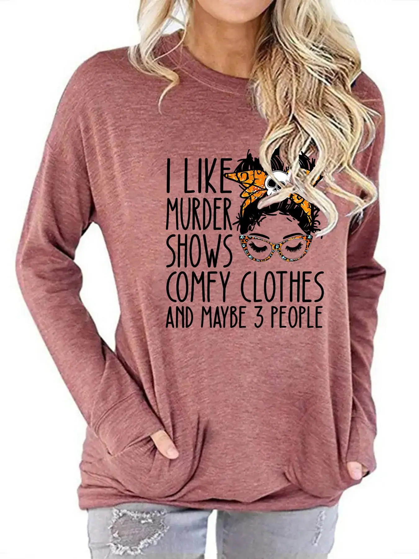 Women's Letter Print Drop Shoulder Tee, Casual Summer Clothes, Long Sleeve Round Neck T-shirt for Spring & Summer & Fall, Women's Top for Daily Wear
