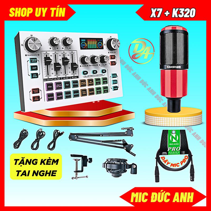 Bộ Sound Card X7 Đời Mới 2025 Mic PC K320 Chuyên Thu Âm, Hát Livestream Đa Nền Tảng Với Điện Thoại, Máy Tính, Laptop Bảo Hành 12 Tháng