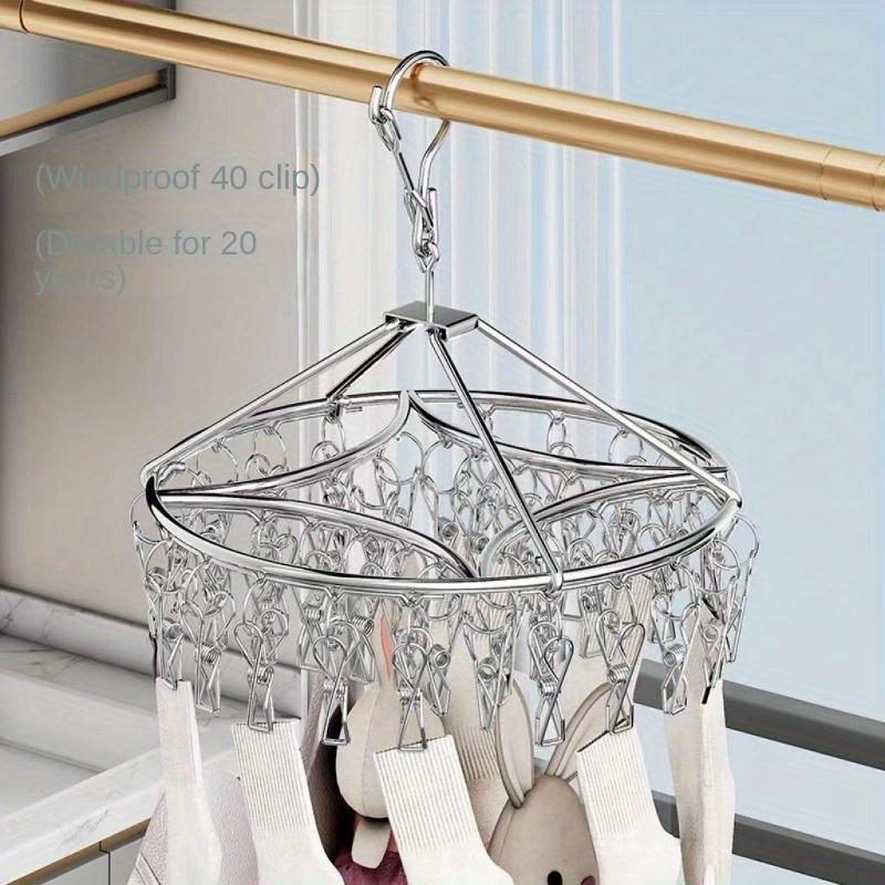Giá Phơi Tất, Chất Liệu Thép Không Gỉ, Thiết Kế Nhiều Kẹp, Chống Gió, Tất Cả Trong Một, Thích Hợp Sử Dụng Tại Nhà, Móc Treo Quần Áo Và Tất 2