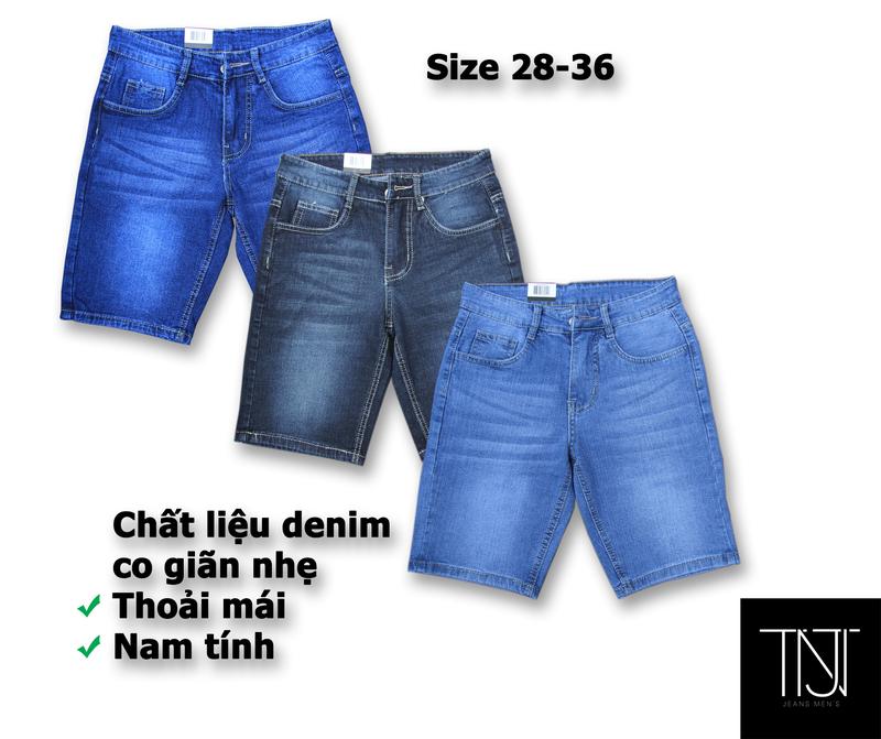 Combo 3 quần short jeans nam co giãn basic 3 màu cơ bản Pants Menswear Denim Có Túi