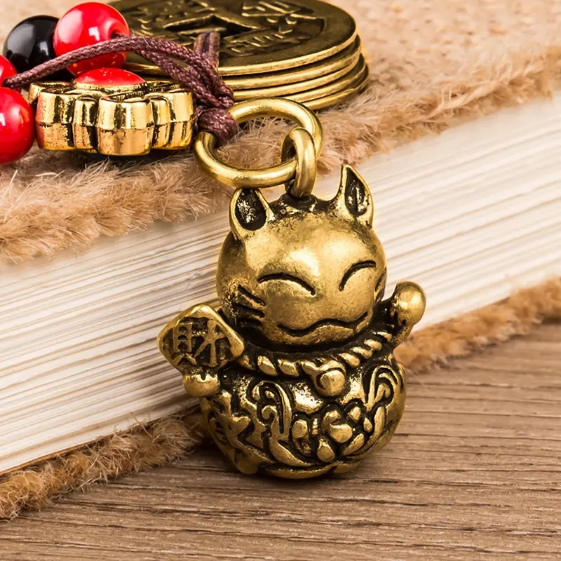 Móc khóa bằng đồng thau hình 12 con giáp Sản phẩm trang trí móc chìa khóa, túi sách.