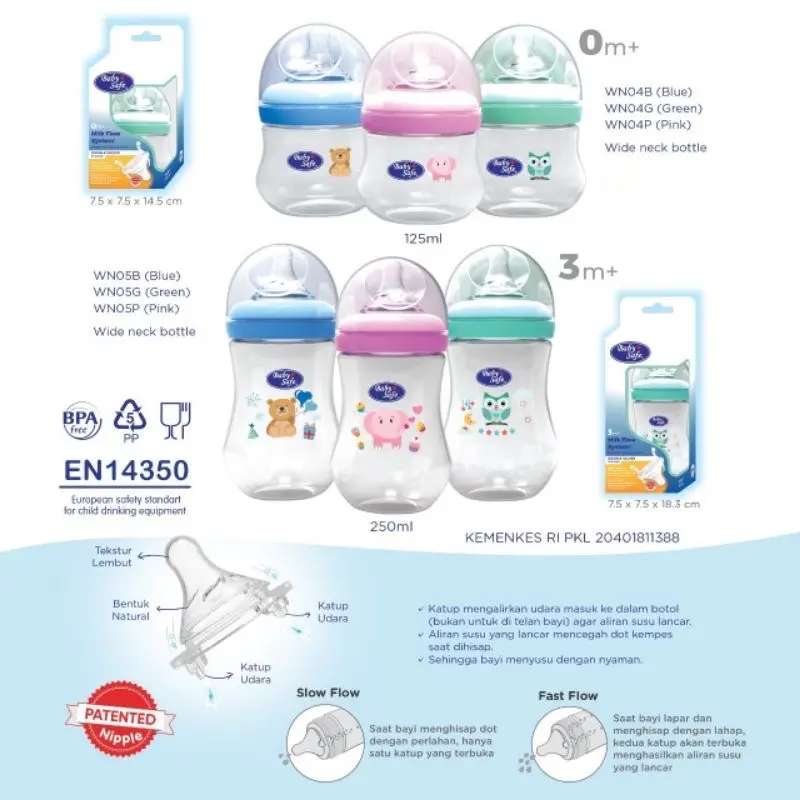 BabySafe Wide Neck Bottle WN05 250ml / botol minum susu anak bayi 1