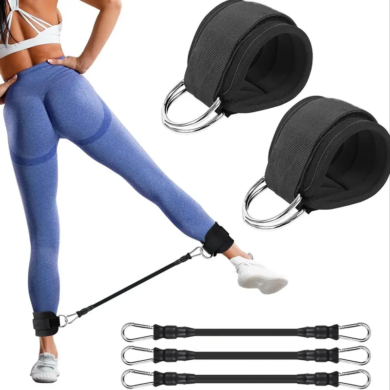 6-Piece Ankle Resistance Band Set – Elastic Straps for Leg/Hip Training |   Home Gym/Fitness |   Women’s Leg Strengthening Equipment 6