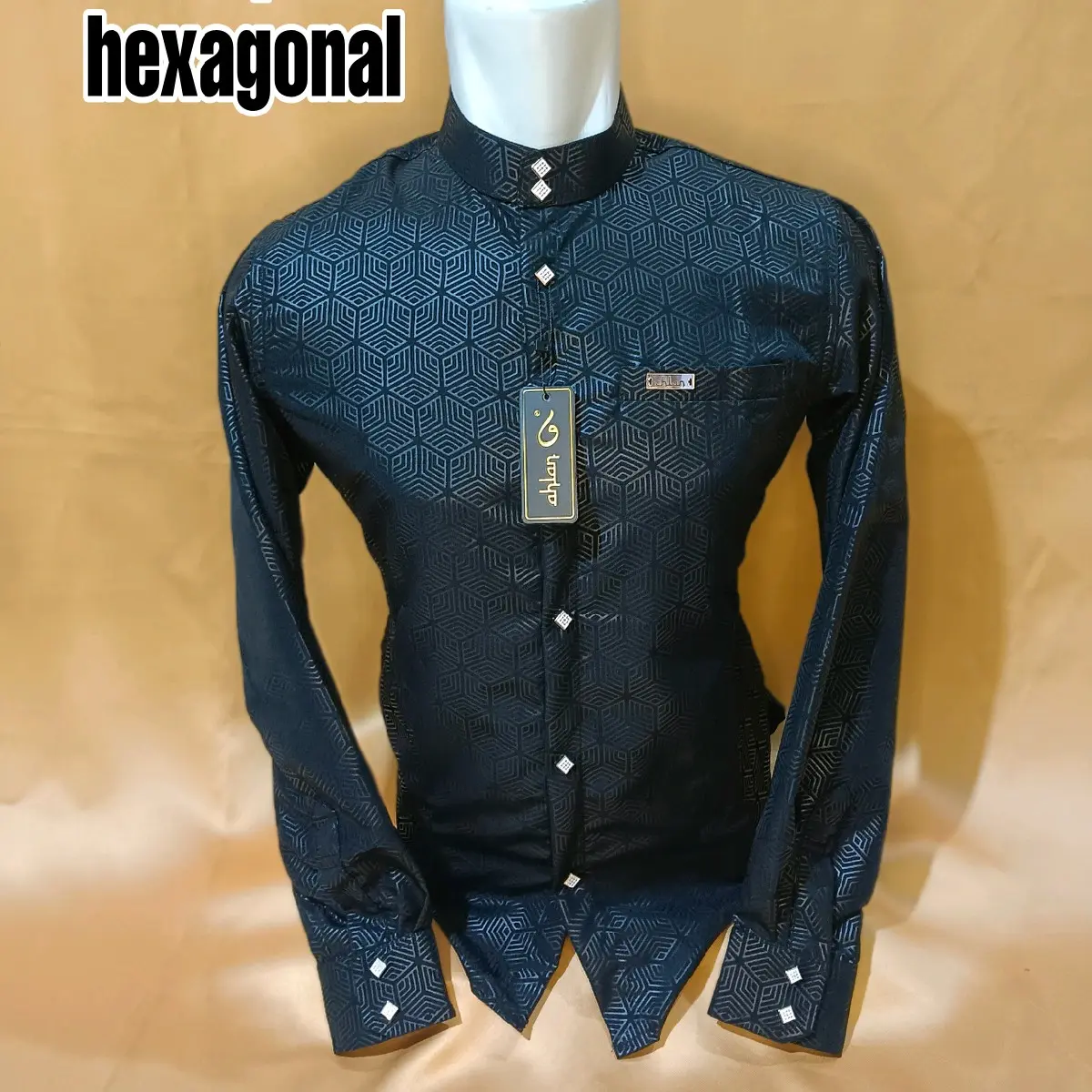 A003 kemko ahlan kemko sultan kumpulan motip hexagonal best seller slimfit Baju Bordir