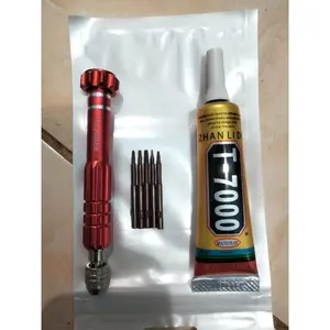 Obeng 5in1 (5mata) dan Lem Lcd Touchscreen T7000 15ml isi Hitam