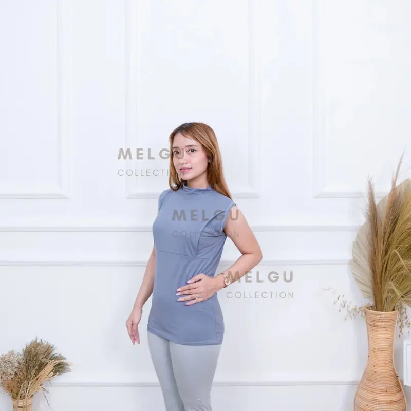 Kaos Manset Ibu Menyusui/Busui lekbong xl hitam pakaian nursing 3