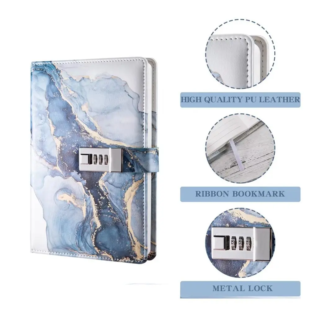 Creative 180 Pages A5 Journal Notebook Protecting Secrets PU Leather Diary Waterproof Thickened Student Notepad Stationery