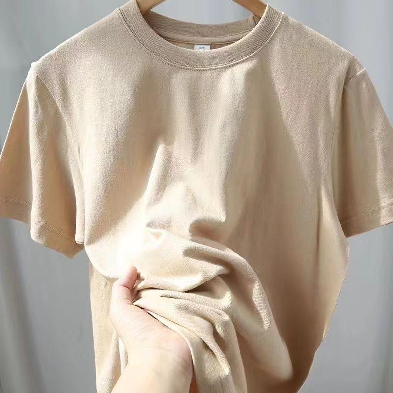 100% Cotton Nam Cổ Tròn Ngắn Tay Áo Thun Thường Ngày Cơ Bản Hàng Đầu Menswear Nâu 1