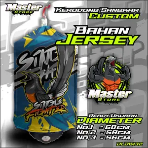 Kerodong Sangkar Burung Printing Kandang Bulat Murai Motif MURAI SINGLE FIGHTER Bahan Jersey Keren Murah Berkualitas Bisa Request Desain - Kerodong Sangkar Burung