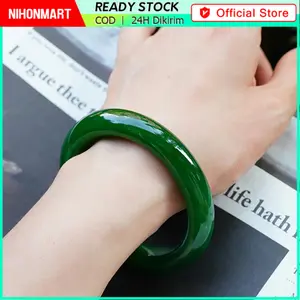 Gelang Batu Giok Hijau Green Jade UKURAN BESAR MEWAH NIHONMART