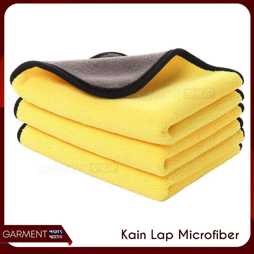 Kain Lap Mobil Microfiber Serbaguna Motor Wipe Cloth Lembut Tebal Warna Kuning Premium car