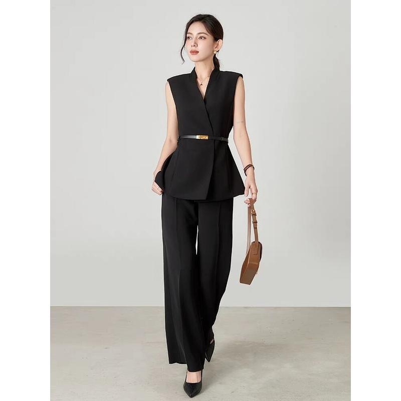 【ready stock】Setelan wanita Atasan tidak berlengan + celana panjang ...