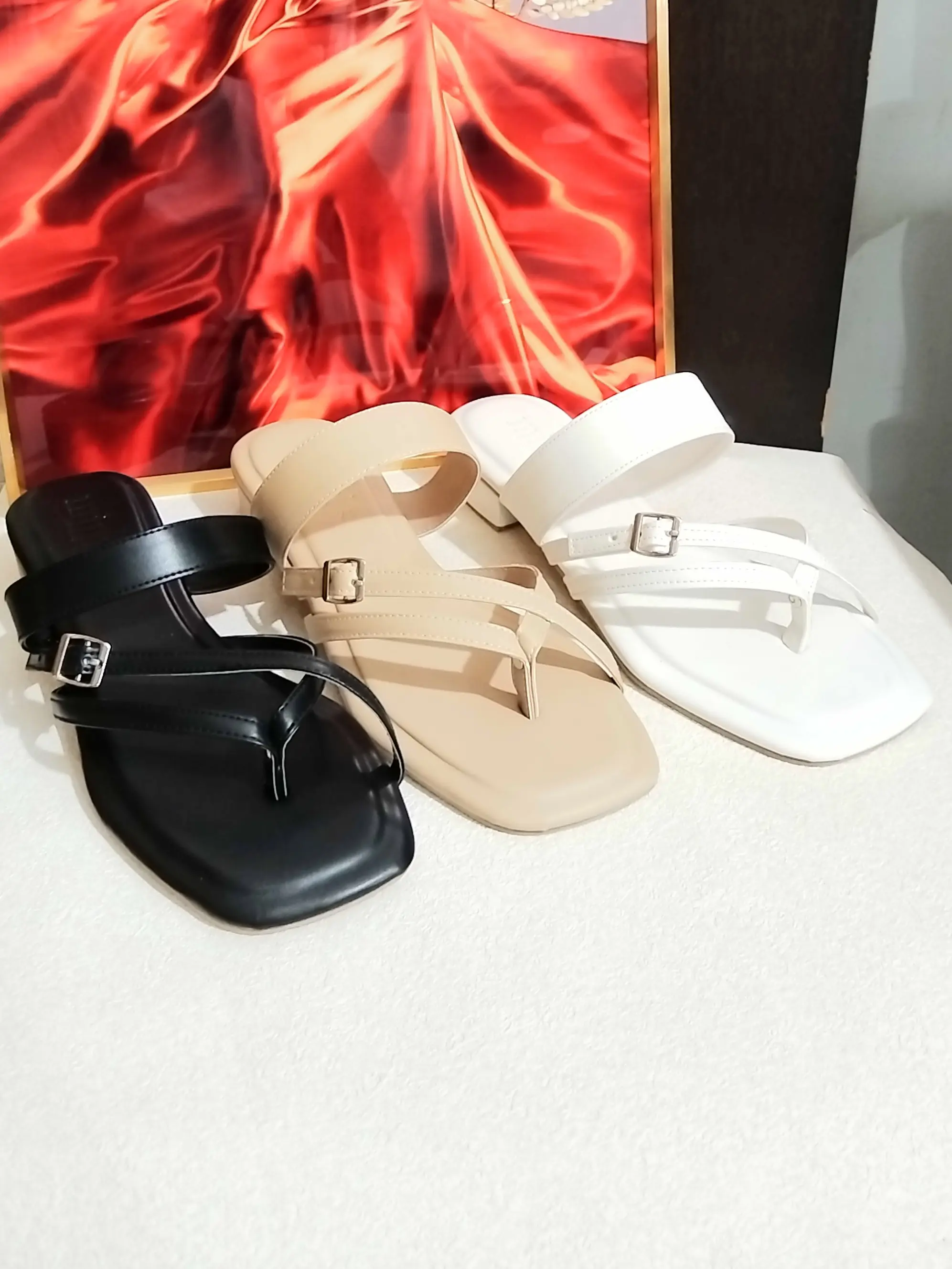 Women's Casual Slip-On Double Strap Sandals - Fashionable - Comfortable Footwear