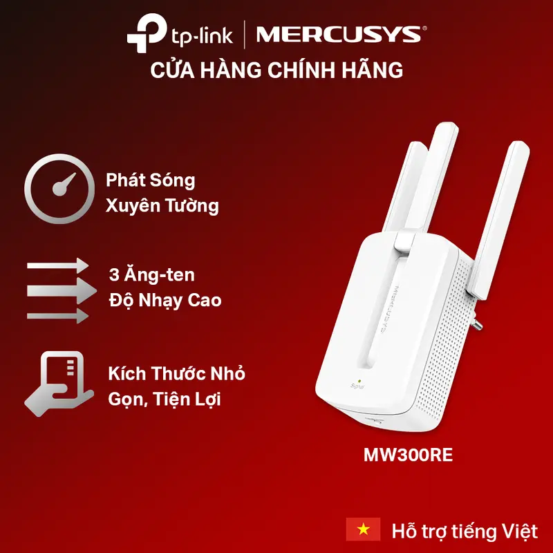 Bộ Mở Rộng Sóng Wifi Mercusys MW300RE / ME10 Chuẩn N Tốc Độ Truyền Tải 300Mbps 0