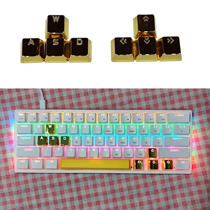 Bộ Keycap Hợp Kim Kẽm Có Đèn Nền, 8 Miếng, Cho Bàn Phím Cơ, Thay Thế Keycap