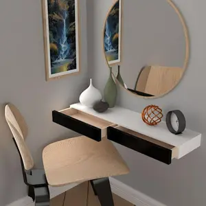 RAK LACI DINDING AMBALAN TEMPEL GANTUNG MINIMALIS LACI 2 60 CM PUTIH LACI HITAM