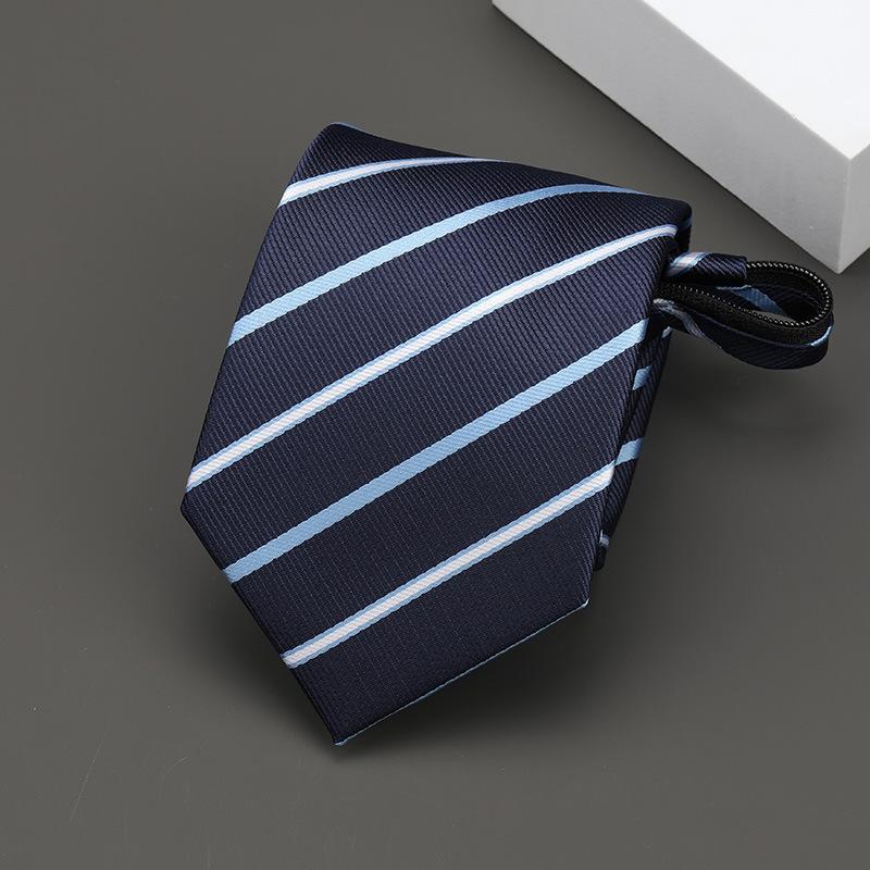 Product Introduction of Business Zipper Tie Men's and Women's Formal Wear Black Bridegroom Wedding Korean Style Narrow Lazy People No Stripes 17