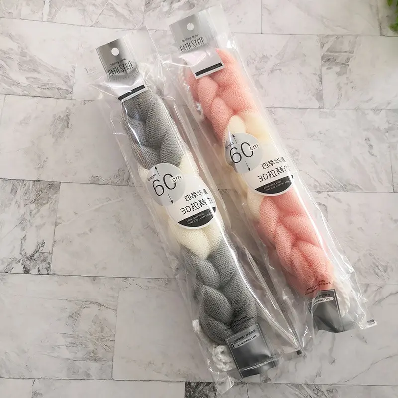Large Twist Loofah Long Strip Fine Mesh Super Soft Not Easy to Break Mesh Sponge Bubble Ball Back Rubbing Bath Strip Bath Towel