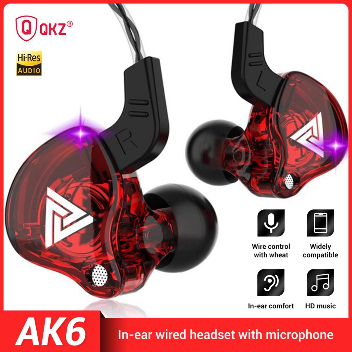 หูฟัง QKZ รุ่น AK6 Earphone Sport Earbuds Stereo With HD Mic มีไมโครโฟน สายยาว 1.2 เมตร ตัดเสียงรบก