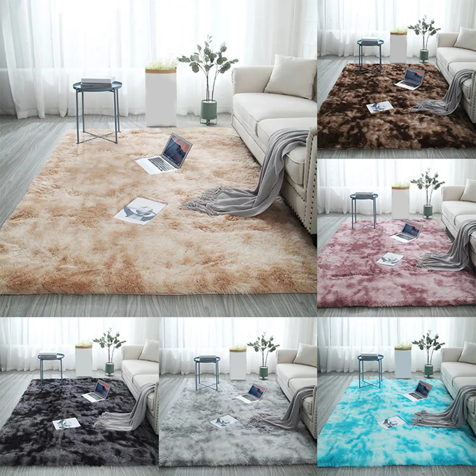 Thảm Khu Vực, Lông Mịn, Chống Rách, Làm Bằng Polyester, Có Thể Gập Lại, Thảm Sàn Đẹp, Thích Hợp Cho Phòng Ngủ