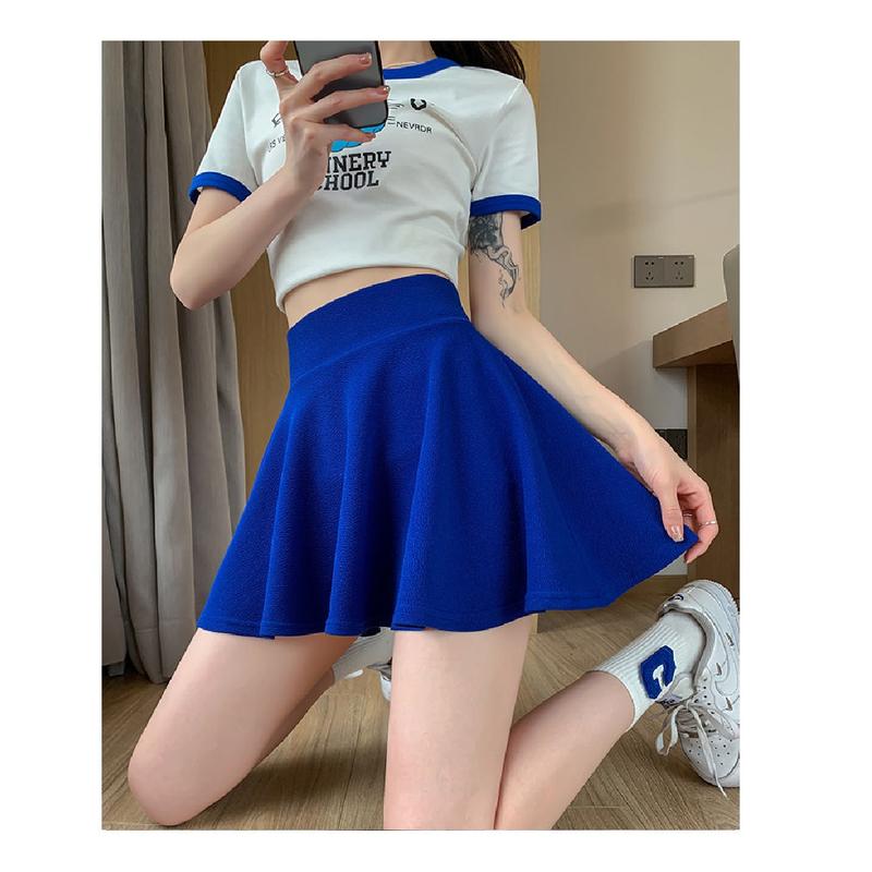 Product Introduction of Elastic Waist Pleated Skirt Large Size Extra Short Bubble Non-Lined Stretch Skirt Pleated Skirt for Plump Girls Womenswear Bottom Lingerie Comfort 12