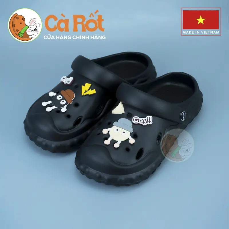 Dép Sục "siêu nhẹ, siêu êm" stiker bánh than đúc nguyên khối - chất liệu EVA nguyên sinh siêu êm, siêu bền bỉ, chống trơn trượt  - CR017 2