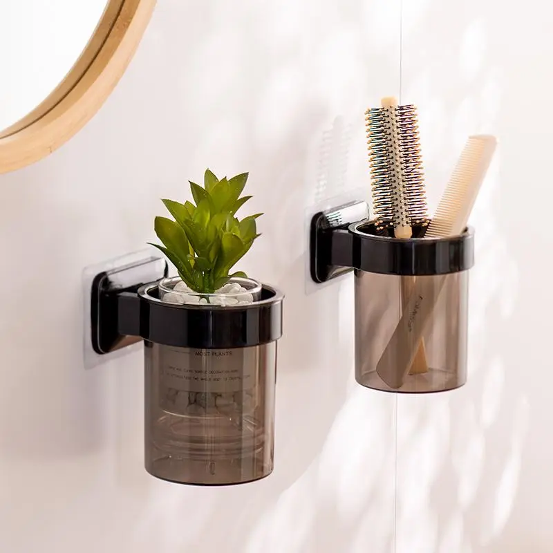 Wall Mounted Kitchen Utensils Holder, 1 Count Punch Free Self Adhesive Storage Rack, Bathroom Storage Rack, Home Organizer for Kitchen Bathroom