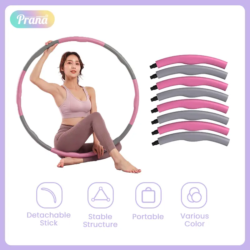 Prana Hula Hoop - hula hoop berbusa spons yang dapat dilepas dan disusun, cocok untuk Olahraga  Outdoor Dan Kebugaran Otot PN-FBB5088
