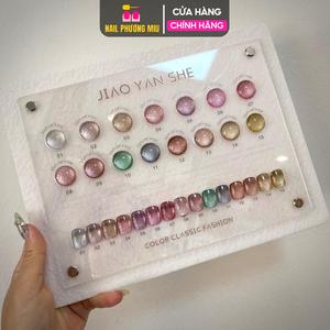 Set Sơn Gel Flash Mắt Mèo Jiao Yan She 15 Màu Chính Hãng Làm Nail, Sơn Ánh Bạch Kim Hàn Quốc Siêu Bóng, Lên Màu Chuẩn, Bám Lâu, Tặng Bảng Màu Và Nam Châm