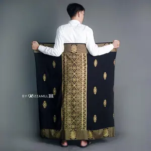 BY NIZAAMILL - Sarung Sarang Tawon Gold & Silver [RAYON SUPER] - Motif Printing Pria Dewasa Sarung Ibadah Ramadhan Puasa Lebaran Muslim Katun Batik Hitam Songket Santri Tenun Pekalongan sarung gus iqdam