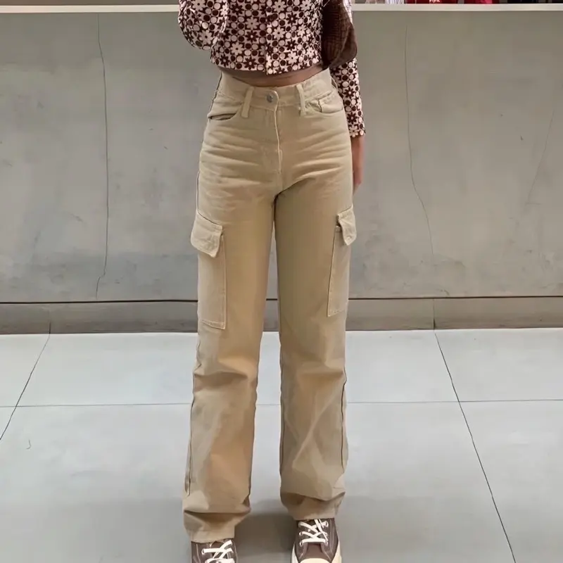 ￼CELANA HIGHWAIST CARGO JEANS WANITA 3