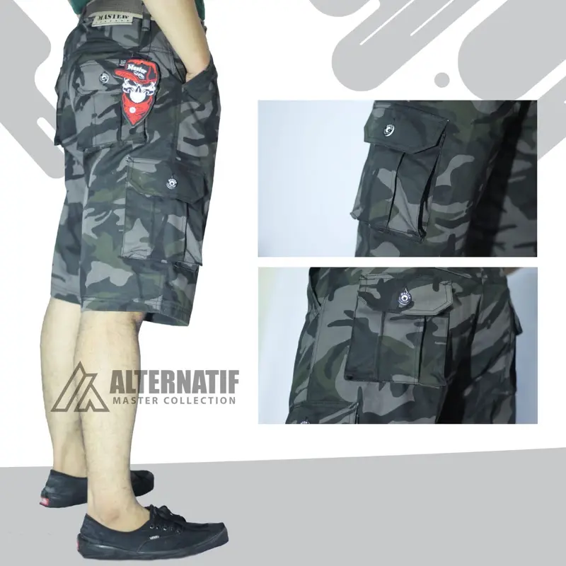 Celana Cargo Pendek Pria Dewasa Panjang Loreng Shorts Distro Chino Katun 2