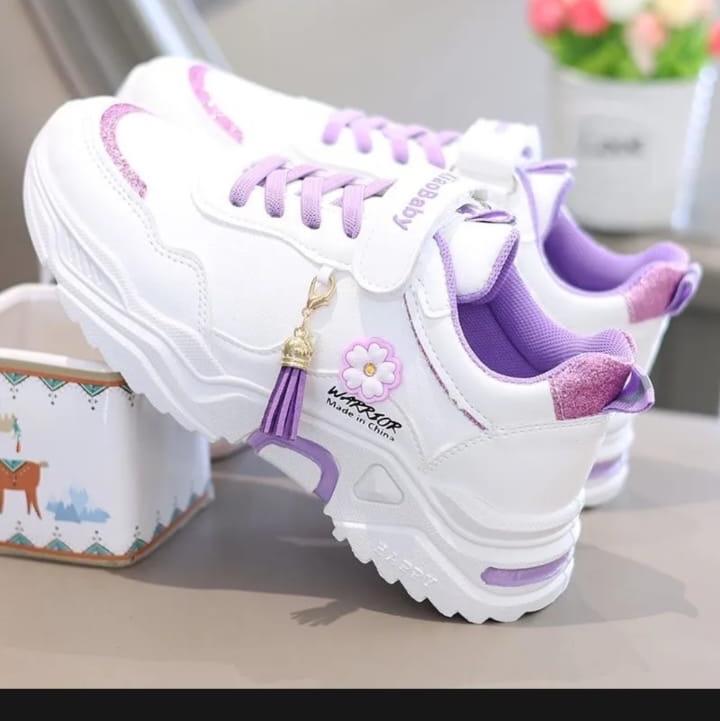 Sepatu sneakers import anak perempuan Bordir Motif Bunga Warior Terbaru|Sepatu Korean Style Anak Kekinian Fashion 2