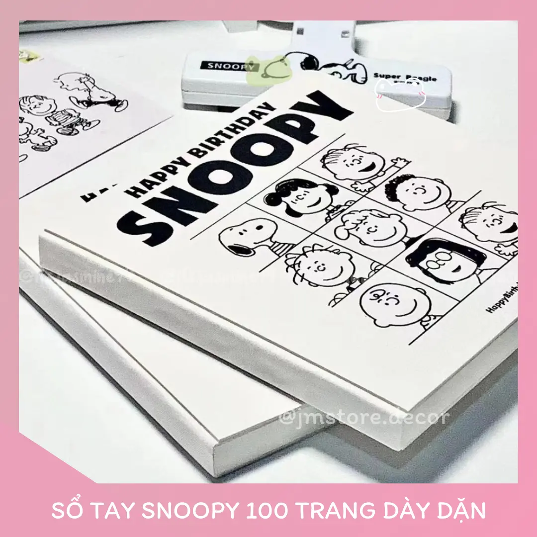 Sổ Tay Ghi Chú Snoopy Dễ Thương Hình Vuông Dày Dặn 100 Trang