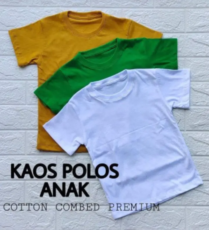 HAF -  100K DAPAT 4 kaos polos anak bahan combat 30s premium usia 2-12 tahun Katun 4
