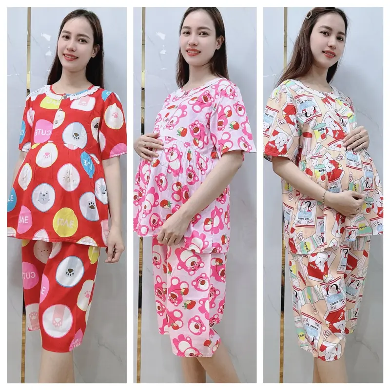 BOBIMOM | Bộ bâu LỬNG QUA GỐI Chất lanh, tôn 2 da thái mềm mát, ĐẸP RẺ cho me bâu thoải mái dễ chịu suốt thai kỳ Váy Bầu Đầm Bầu 0