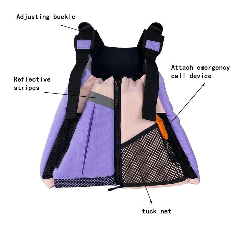Adjustable Length Life Jacket, 1 Count Water Sports Life Vest, Floating Vest for Kayak Fishing Swimming, Outdoor Sports Accessories 2