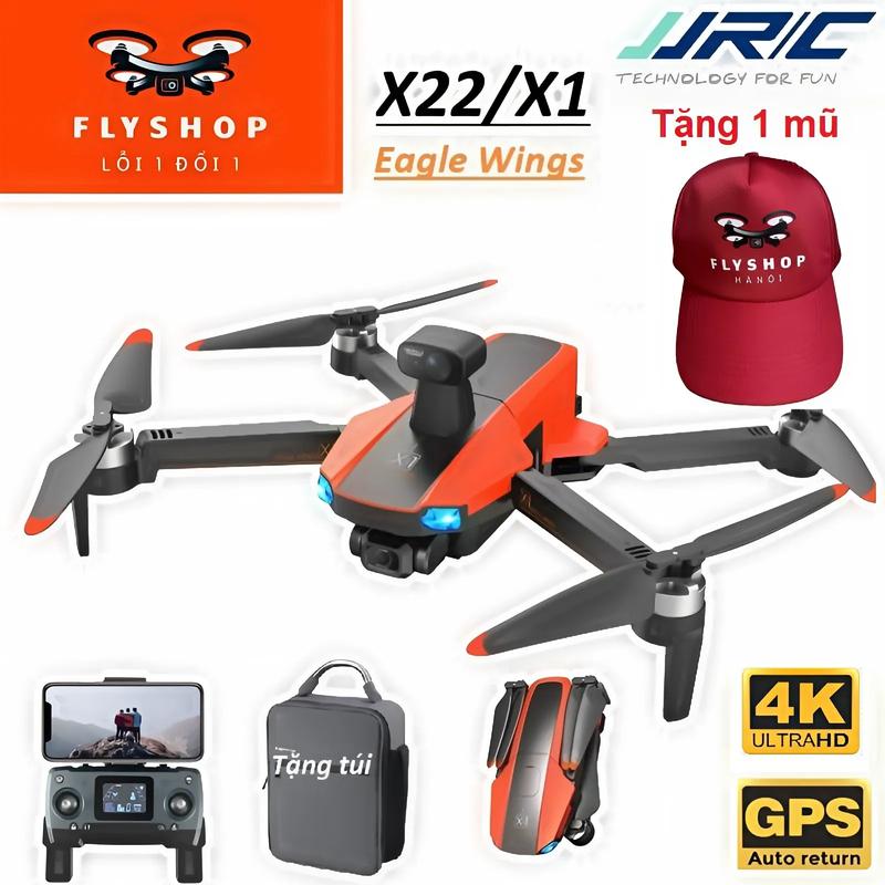 Flycam X22/X1 Eagle Wings [JJRC] Camera 4K Gimbal 3 Trục, 5G/GPS, Pin 3600Mah, Thời gian bay 30 phút+,Bay xa 5000m, Máy bay không người lái, Động cơ không chổi than 1806, tải Ảnh & Video trực tiếp từ APP thẻ nhớ của Flycam về điện thoại Drone Chụp Ảnh