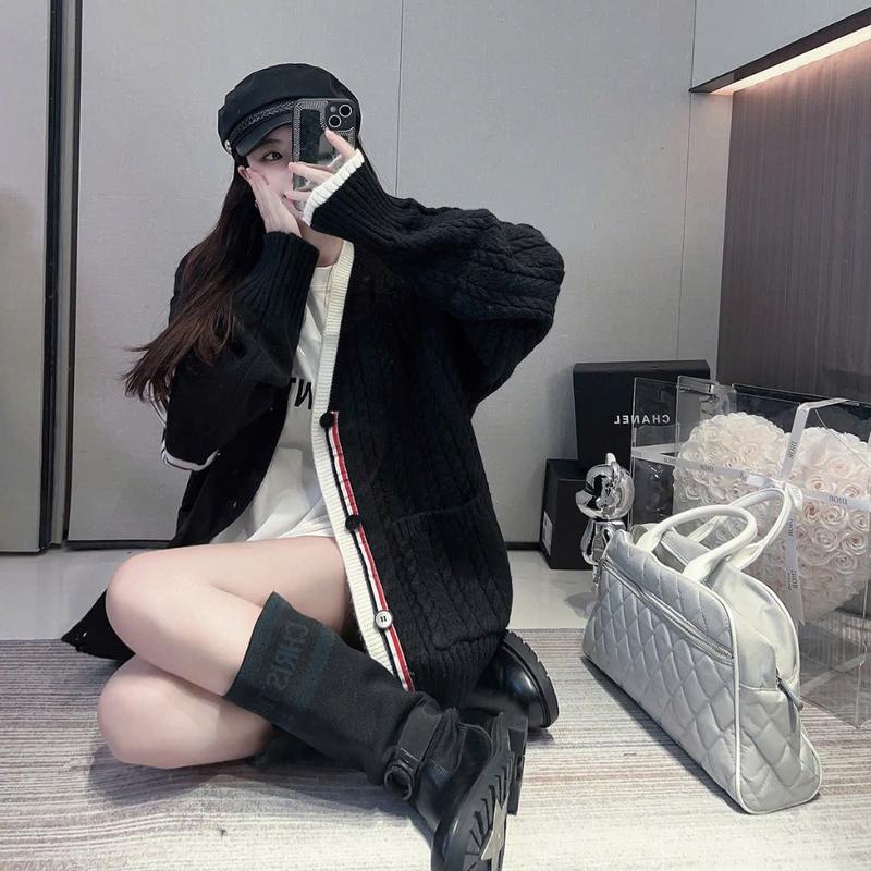 Áo khoác len cardigan , áo khoác len nữ sọc tay form rộng vải len thừng QCCC loại 1 phong cách Hàn Quốc không xù _RuBy 2