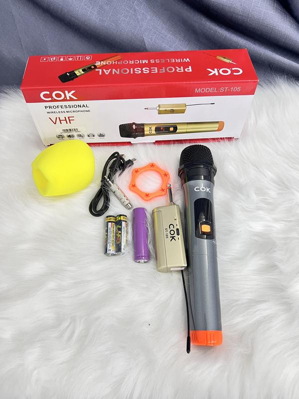 Micro Karaoke Không Dây COK ST - 105 Micro Hát Karaoke Pin Sạc Đa Năng Dùng Cho Loa Kéo, Amly, mixer, vang số. Bluetooth 2