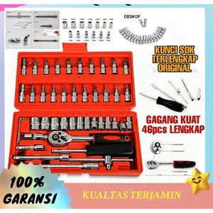 Kunci SOK 46 PC Set Socket (1/4 ")  Full Lengkap Socket Tool Kit Pas Ring L Motor Mobil Honda Yamaha Suzuki