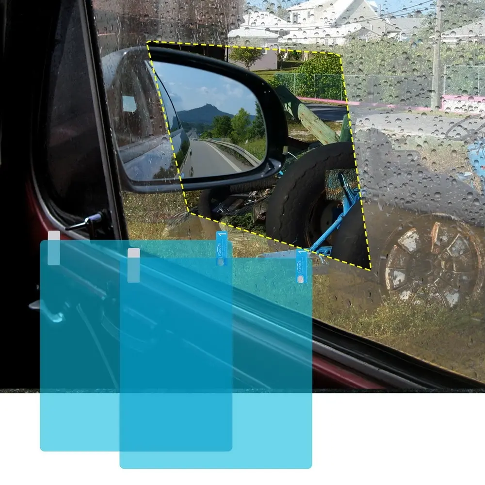 Sticker Anti Fog Spion Mobil Waterproof Film 20x16cm 2PCS - Stiker Anti Embun Kaca Mobil