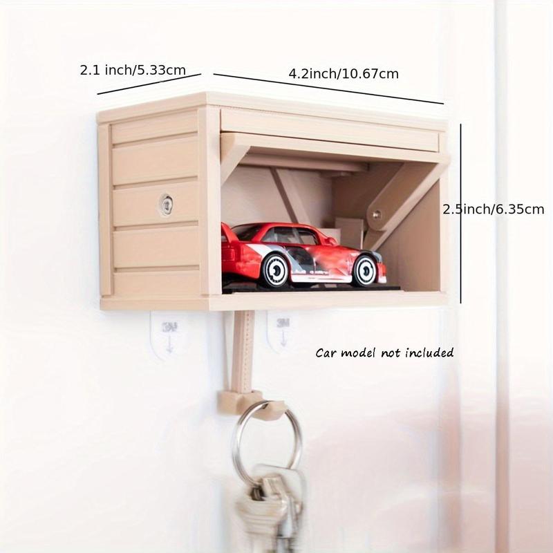 Car Garage Design Key Holder with Hook, 1 Count Wall Mounted Key Organizer for Entryway Garage, Ideal Gift for Birthday, Holiday, Shelves, Decor, Wall Shelf, Garage Storage 1